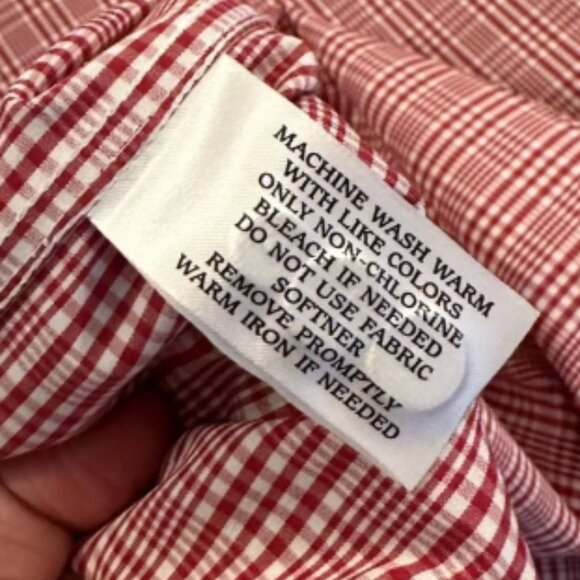 Neiman Marcus Red Long Sleeve Button Down Collared Dress Shirt Sz 17.5 XL - Picture 6 of 6